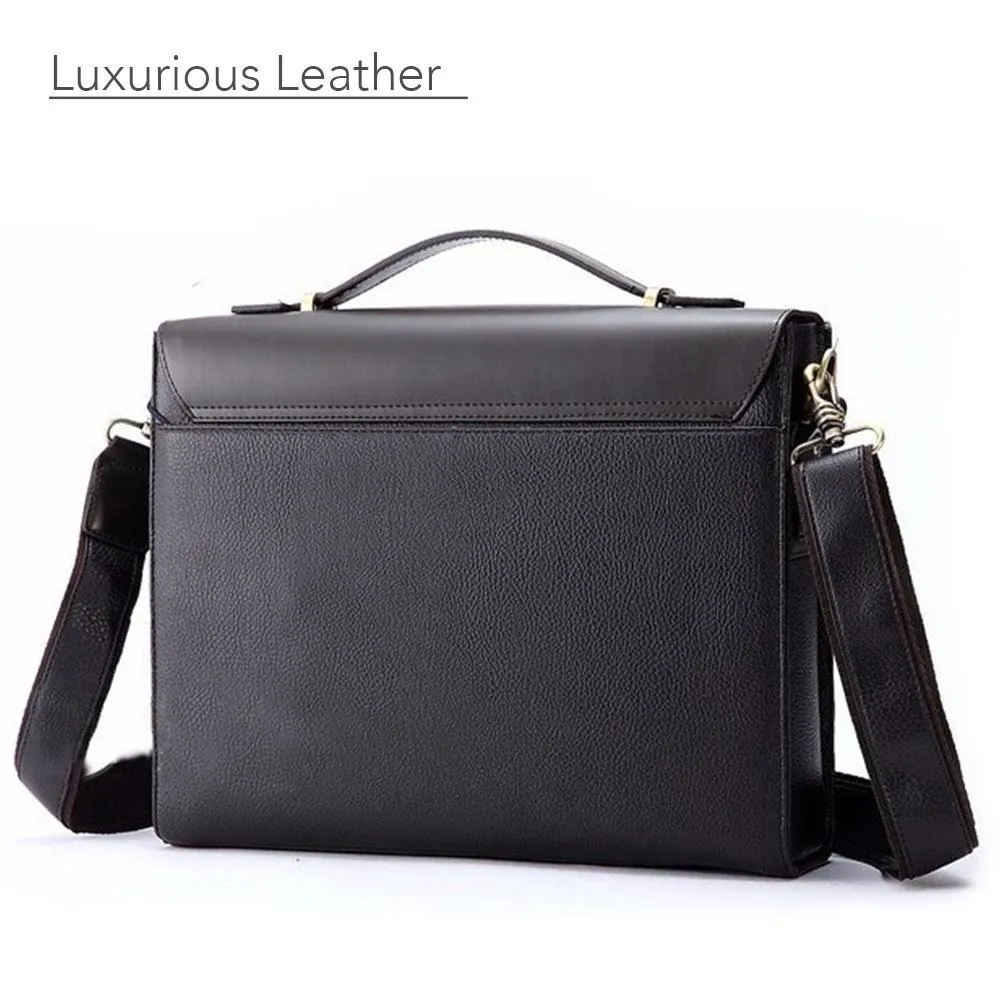 13-14 Inch Genuine Leather Laptop Messenger Bag