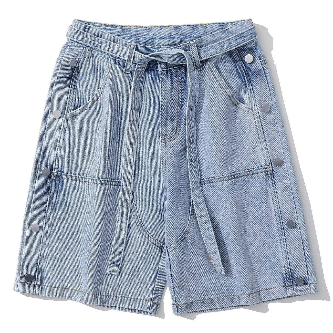 1984® - Side Button Straps Denim Shorts