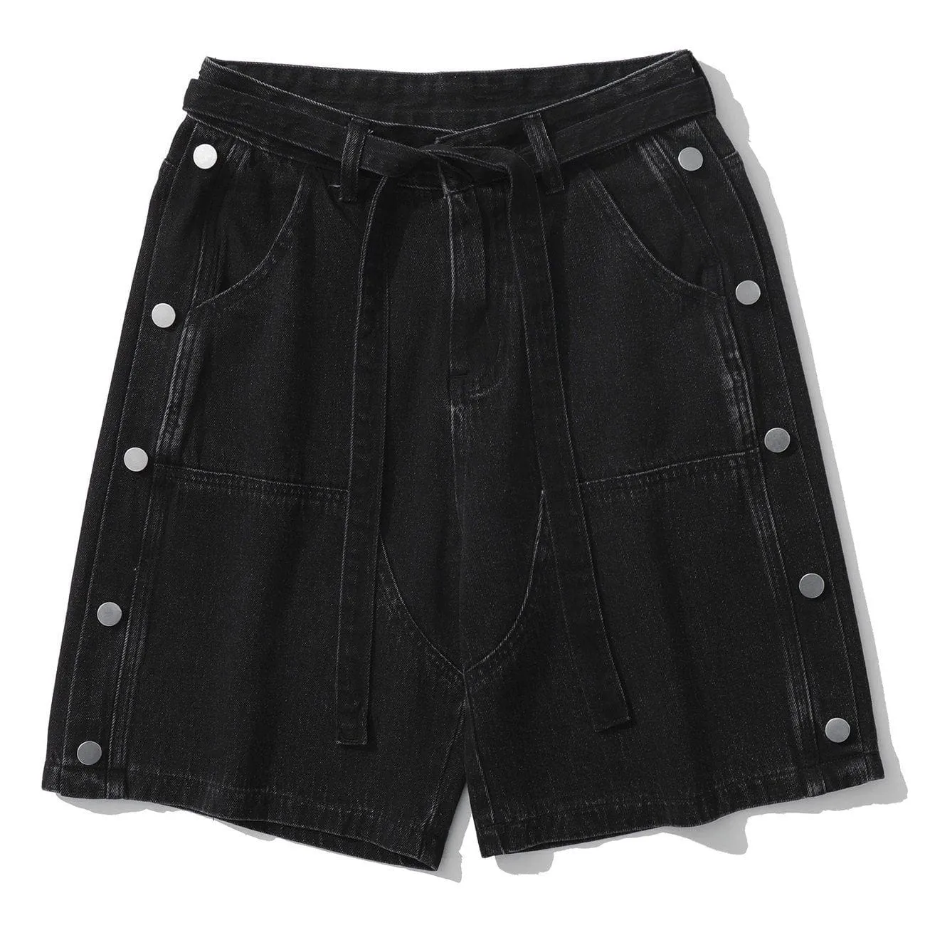 1984® - Side Button Straps Denim Shorts