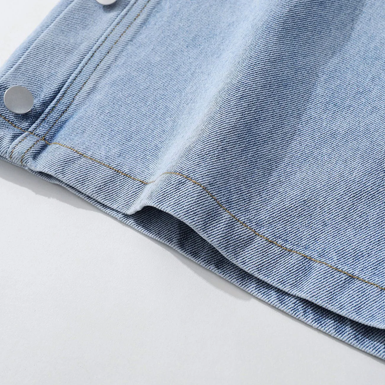 1984® - Side Button Straps Denim Shorts