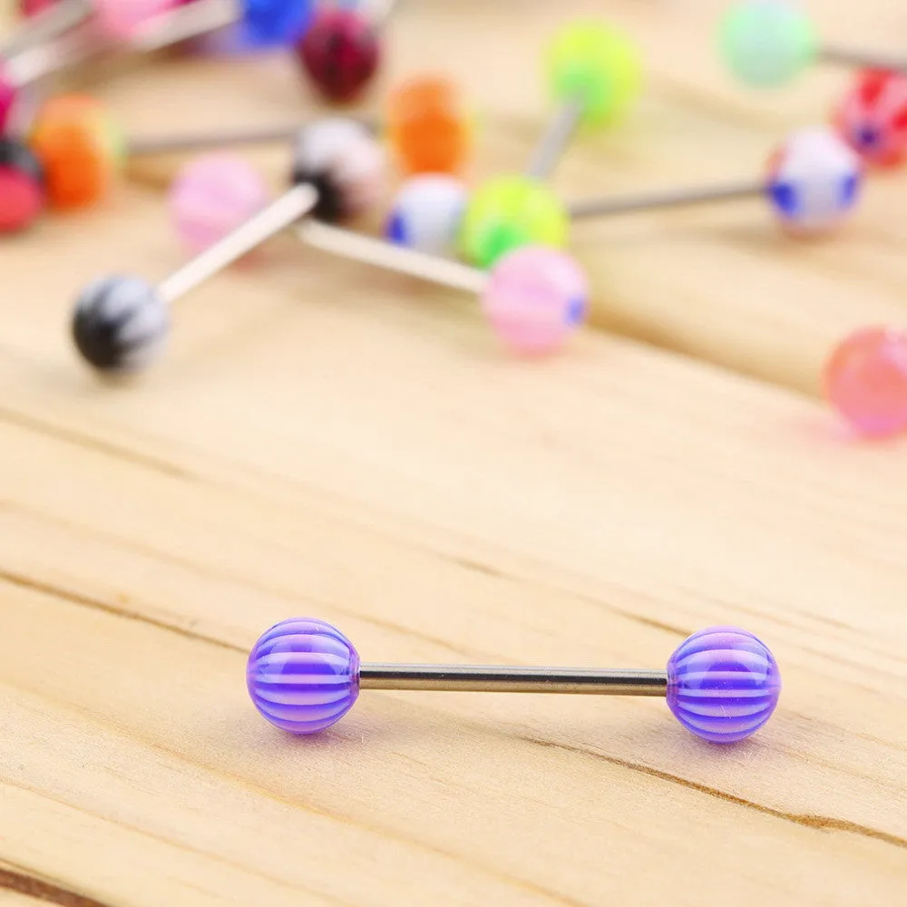 20pcs/set Sexy jewelry Colorful Assorted Ball Tongue Nipple Bar Ring Barbell Piercing Tongue Body Jewelry