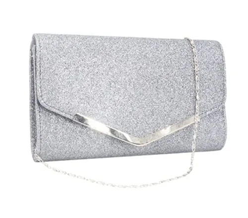 Alifyt Women Glitter Envelope Clutch Bag Wedding Evening Handbag Chain Shoulder Bag