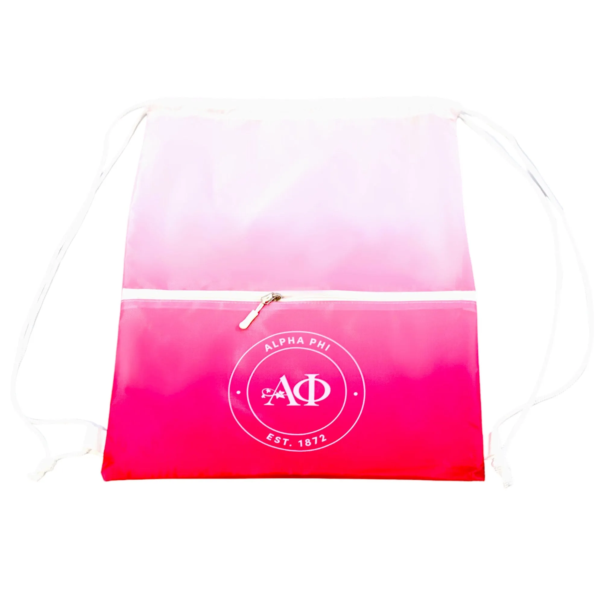 Alpha Phi Drawstring Backpack, Ombre Color Design