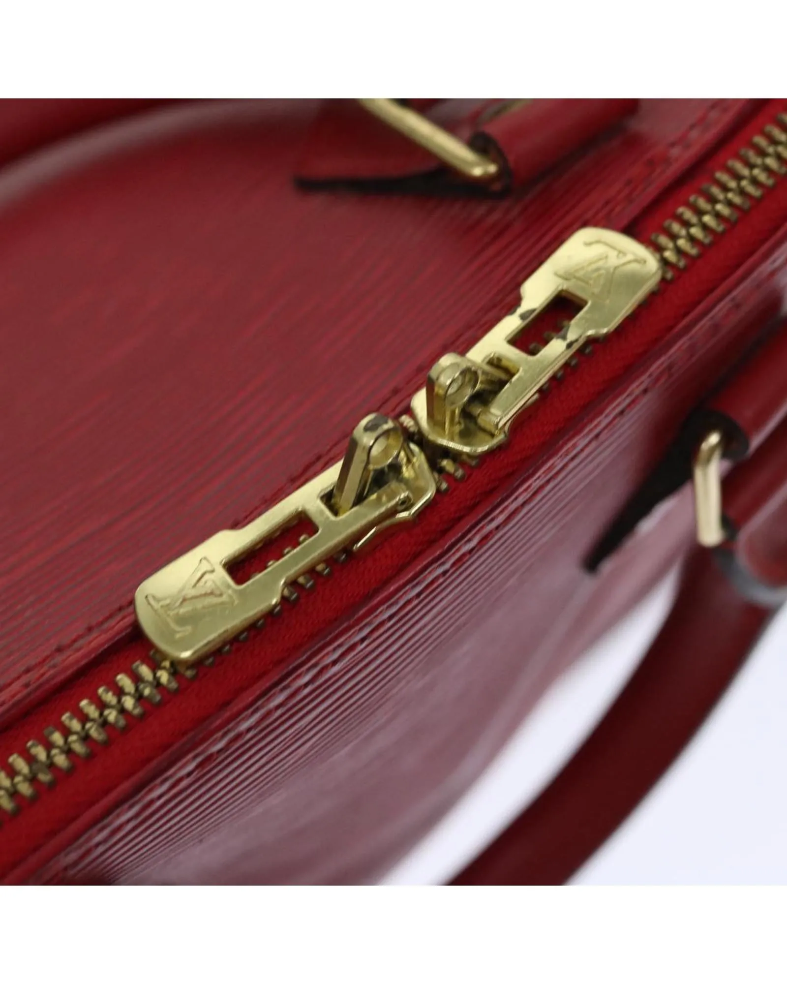 Authentic Epi Leather Alma Hand Bag in Castilian Red