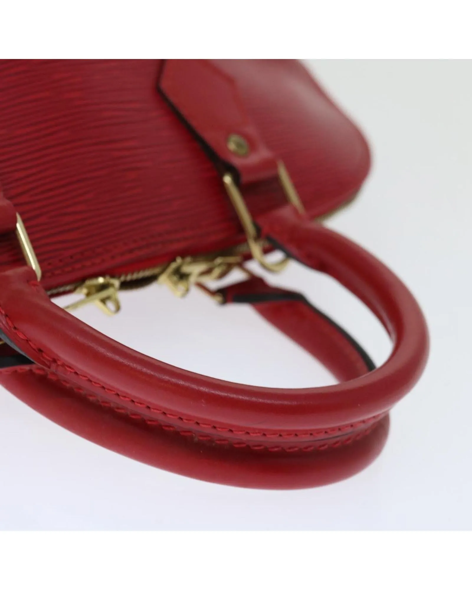 Authentic Epi Leather Alma Hand Bag in Castilian Red