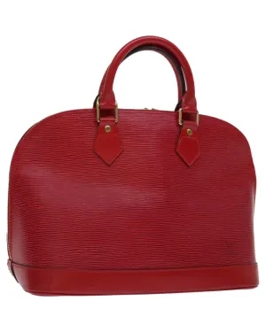 Authentic Epi Leather Alma Hand Bag in Castilian Red