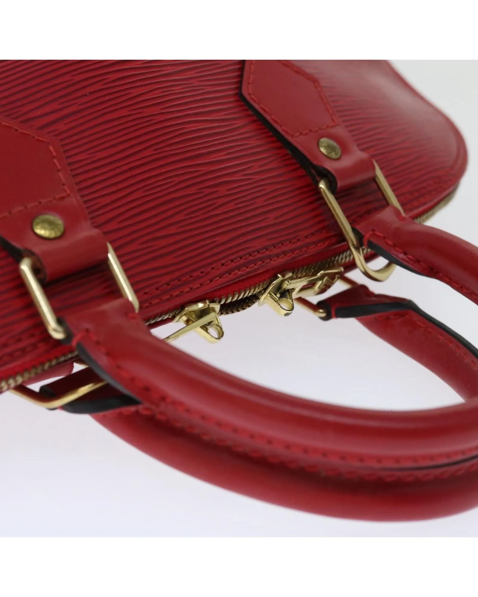 Authentic Epi Leather Alma Hand Bag in Castilian Red