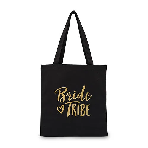 Bride Tribe Black Canvas Tote Bag Tote Bag with Gussets