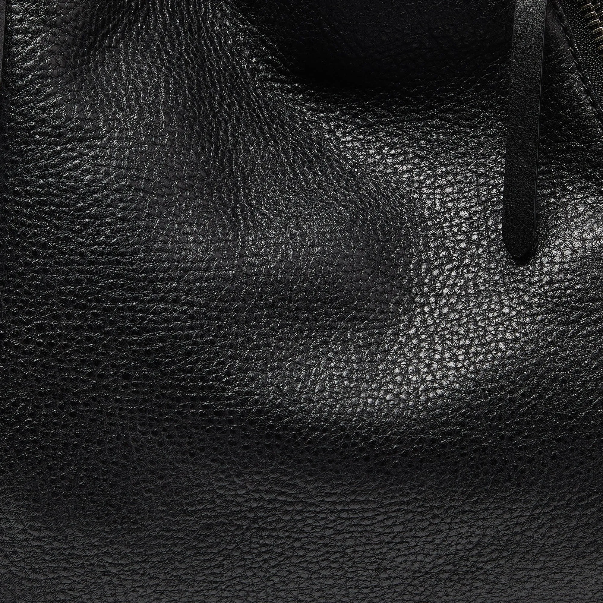 BURBERRY Black Grained Leather Medium Maidstone Tote