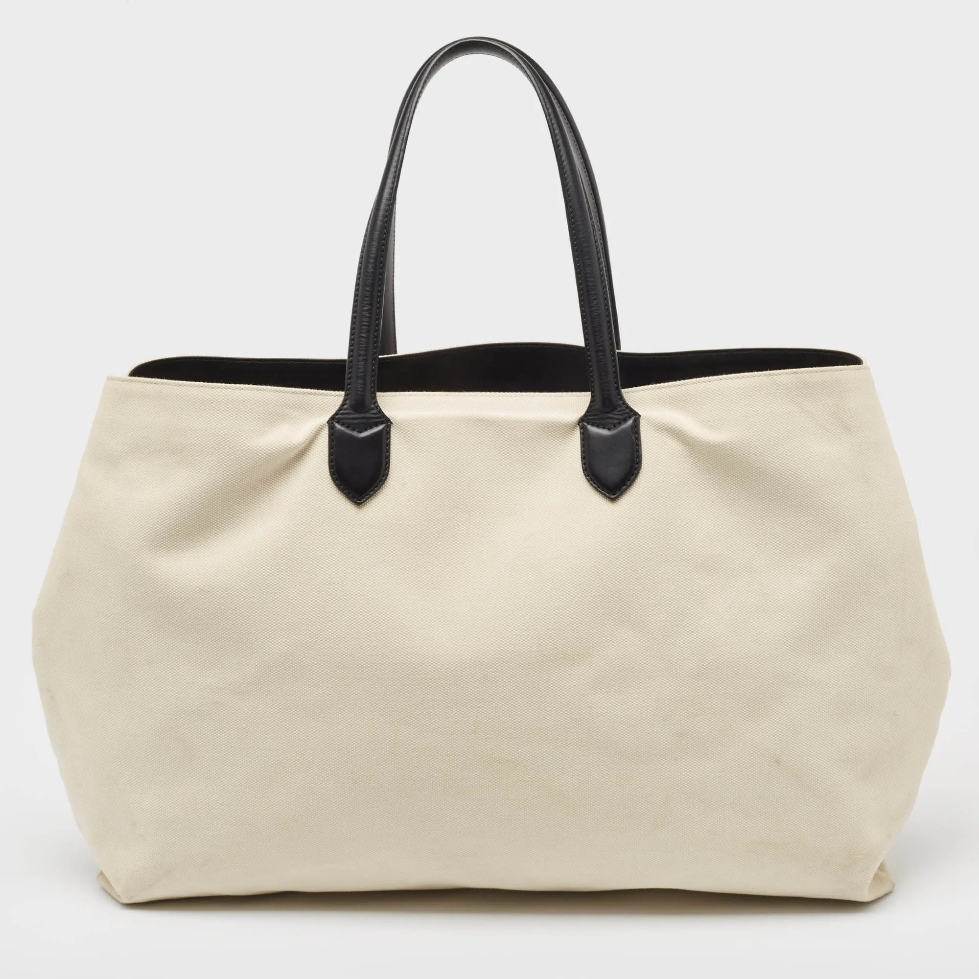 BURBERRY Off White Canvas Lewes Tote