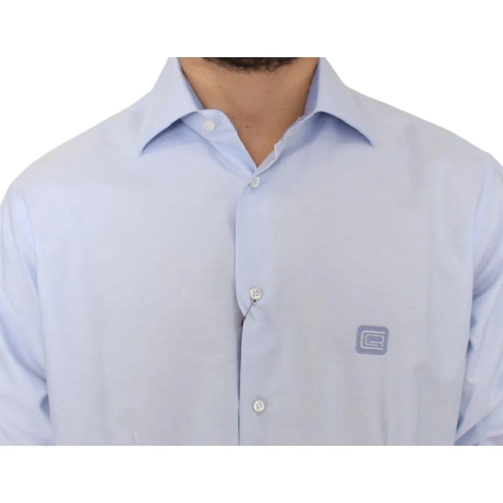 Cavalli Elegant Light Blue Italian Cotton Shirt