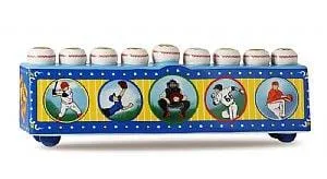 Ceramic Collectible Sports Menorah - Baseball