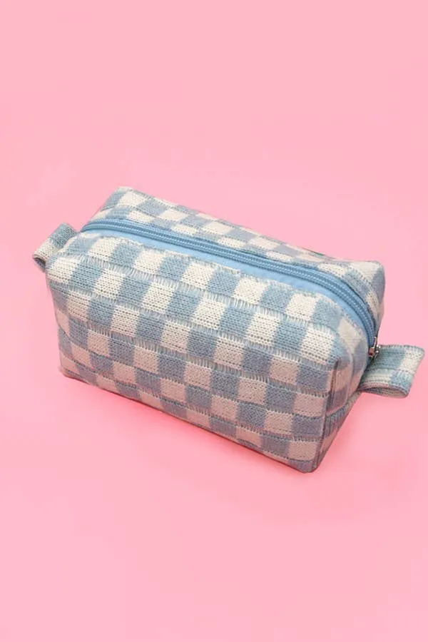 Checker Makeup Cosmetic Pouch Bag