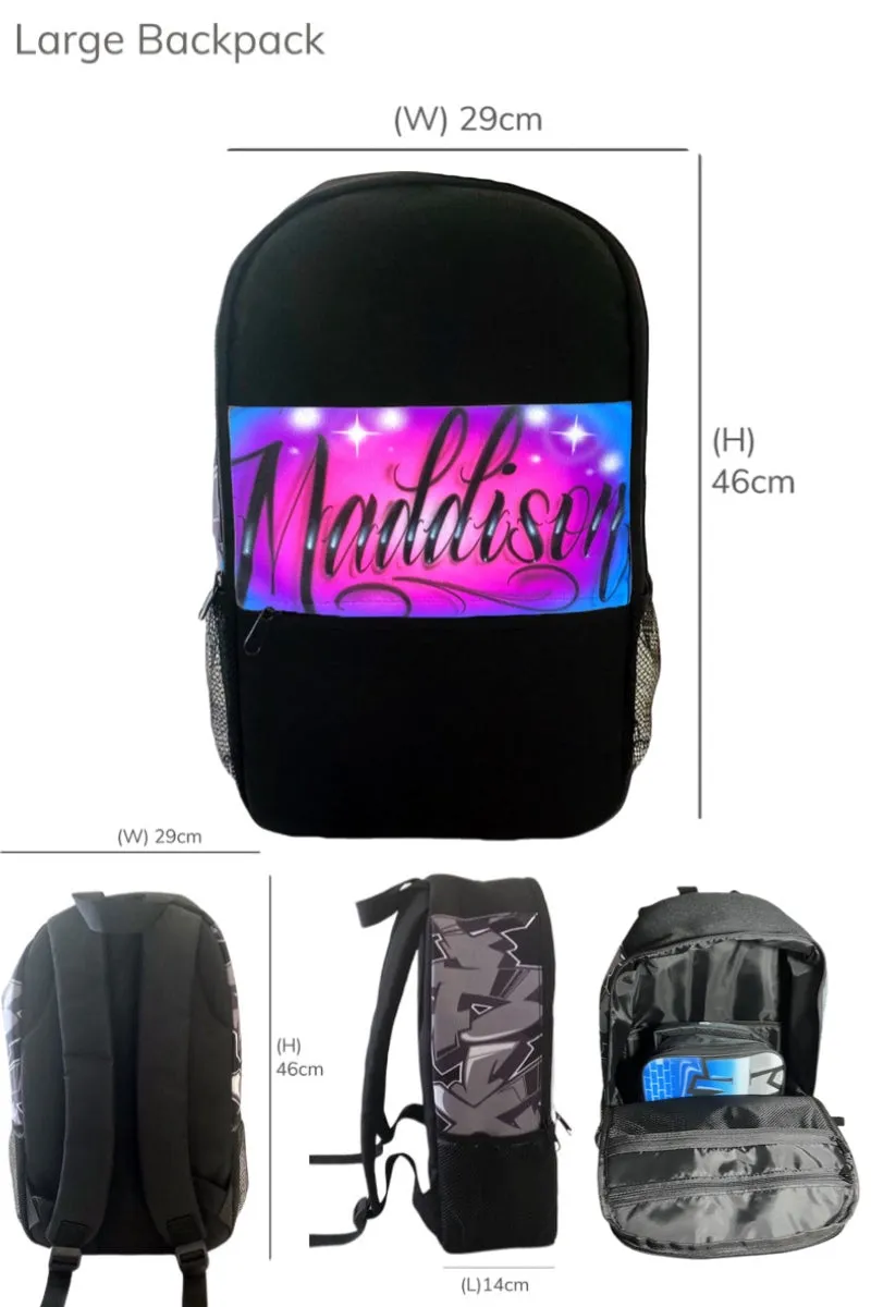 Circle Fade Script Style Backpack and Cap Combo (17)