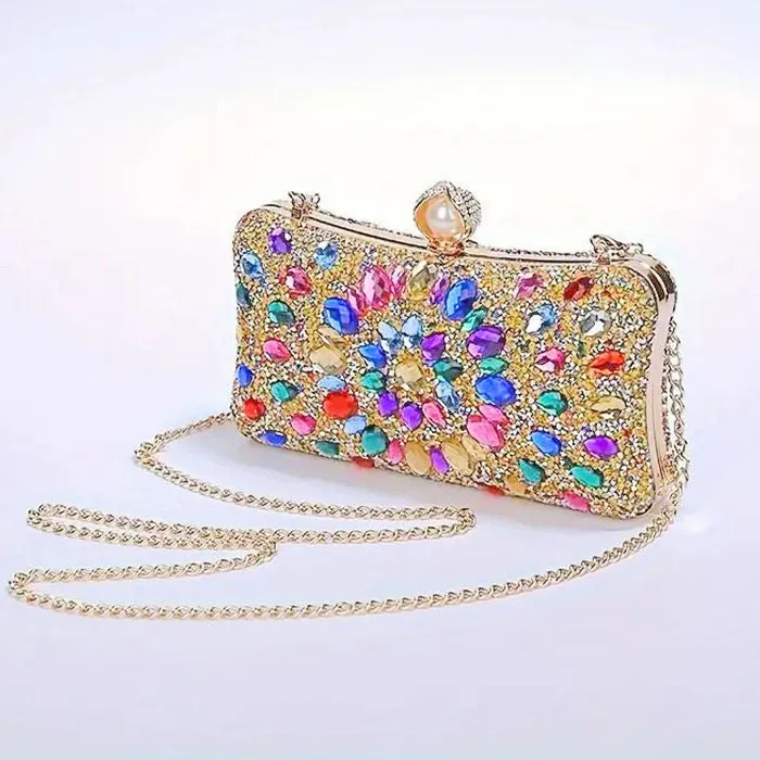 Clutch Colorful Crystal Hard Case Clutch for Women