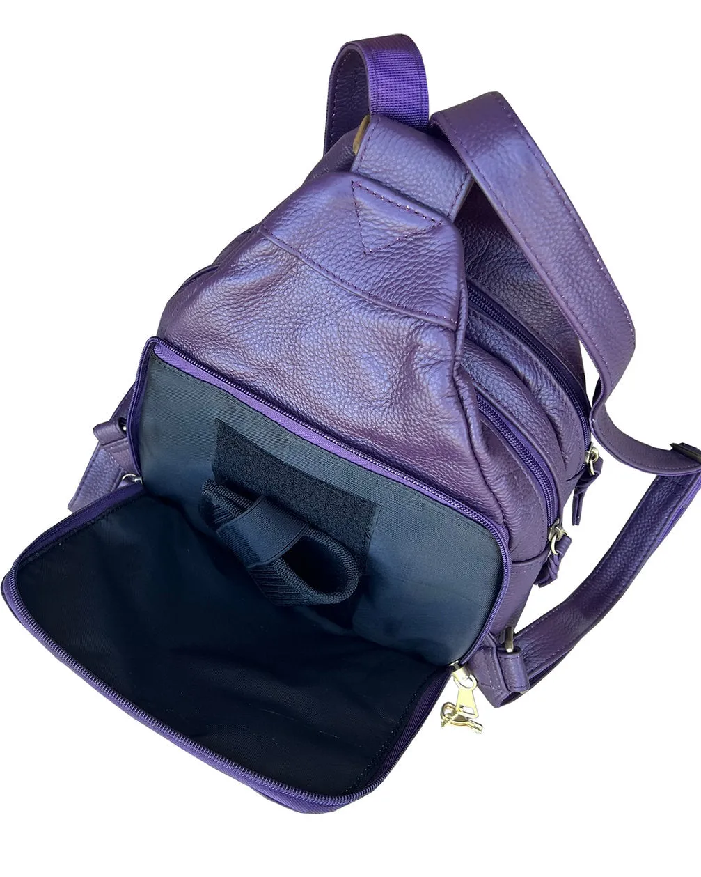 Concealed Carry Lockable Leather Backpack