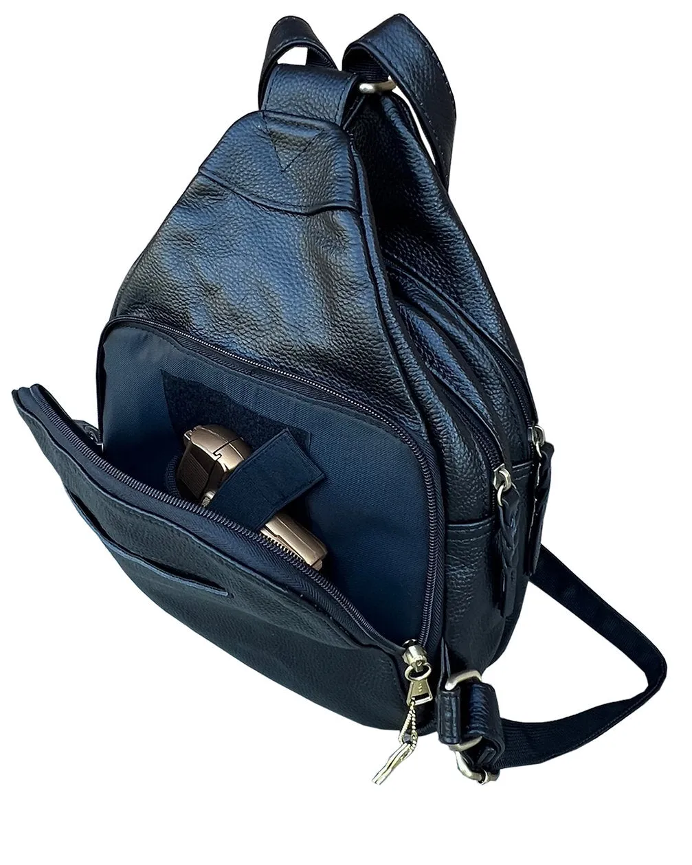 Concealed Carry Lockable Leather Backpack