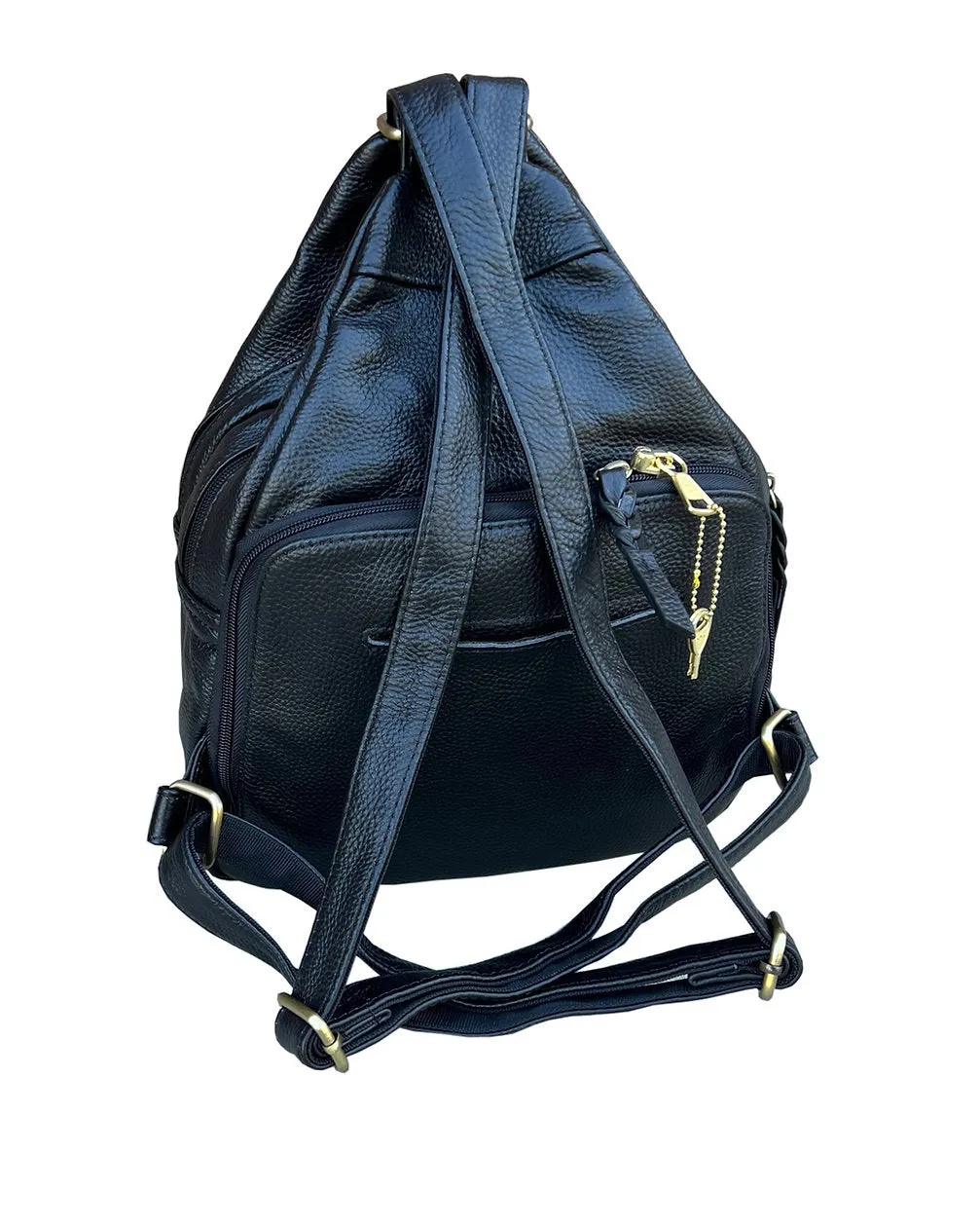 Concealed Carry Lockable Leather Backpack