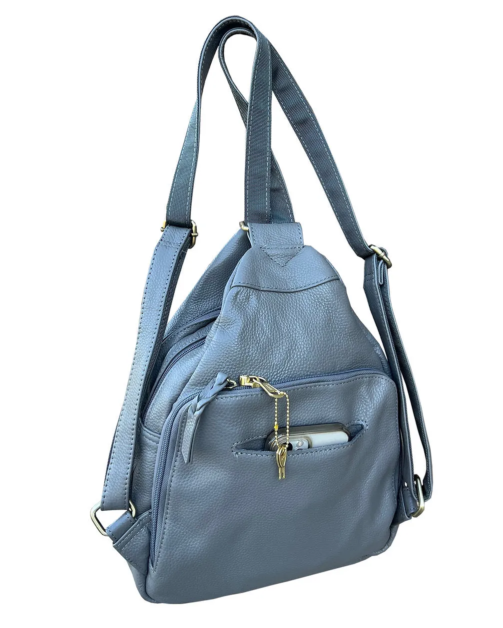 Concealed Carry Lockable Leather Backpack