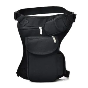 Cycling Canvas Waist Bag Outdoor Multi-Functional Leg Bag Casual Sports Waist Bag(Black)