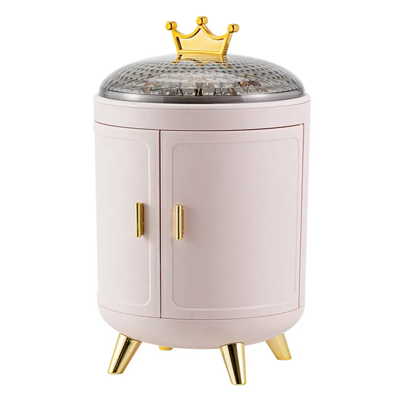 Desktop Dressing Rotating Jewelry Display Box Skin care Product Storage Shelf Dust-Proof Cosmetic Box