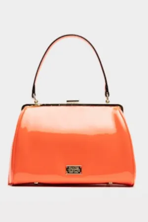 Frances Valentine Soft Patent Handbag Orange