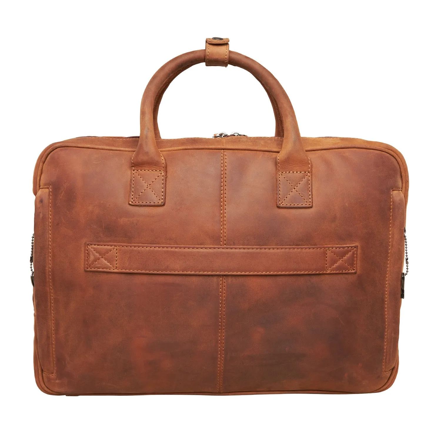 Hayden Distressed Leather Concealed Carry Briefcase with RFID Organizer