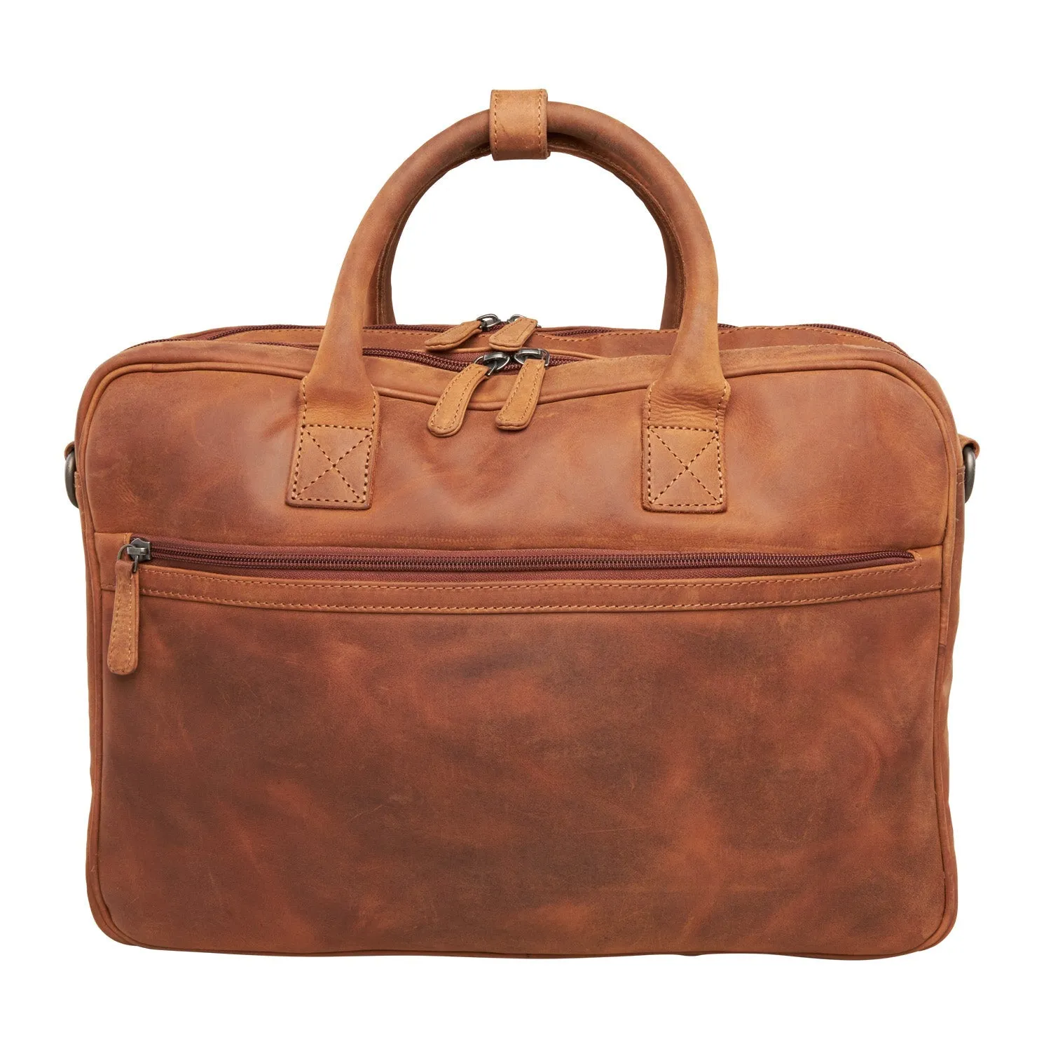 Hayden Distressed Leather Concealed Carry Briefcase with RFID Organizer