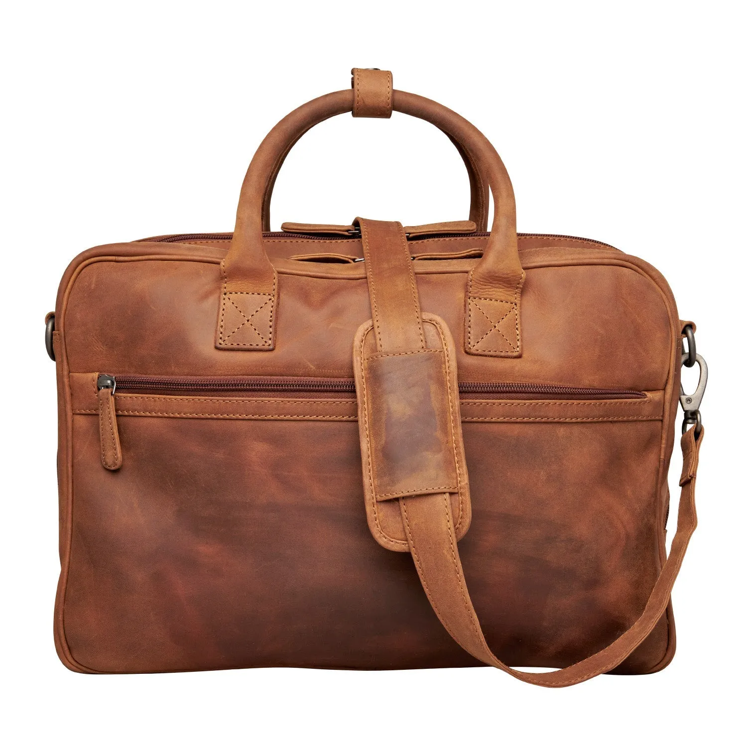 Hayden Distressed Leather Concealed Carry Briefcase with RFID Organizer