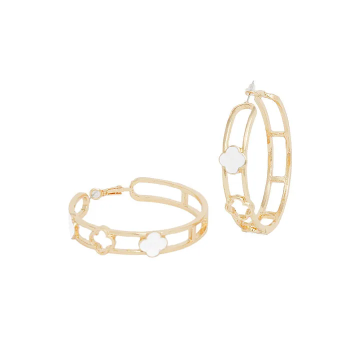 Hoops Clover Wide Earrings for Women