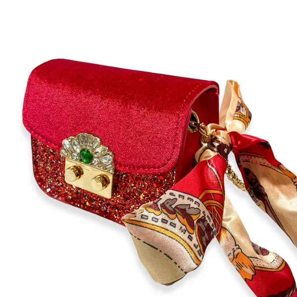 Jewel Glitter Mini Purse - red