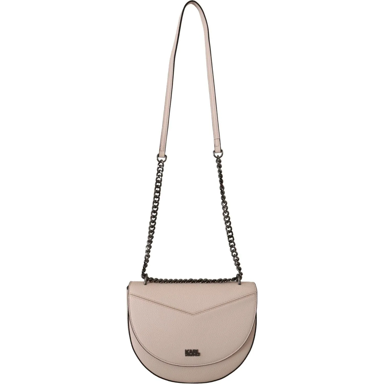 Karl Lagerfeld Elegant Mauve Light Pink Leather Shoulder Bag