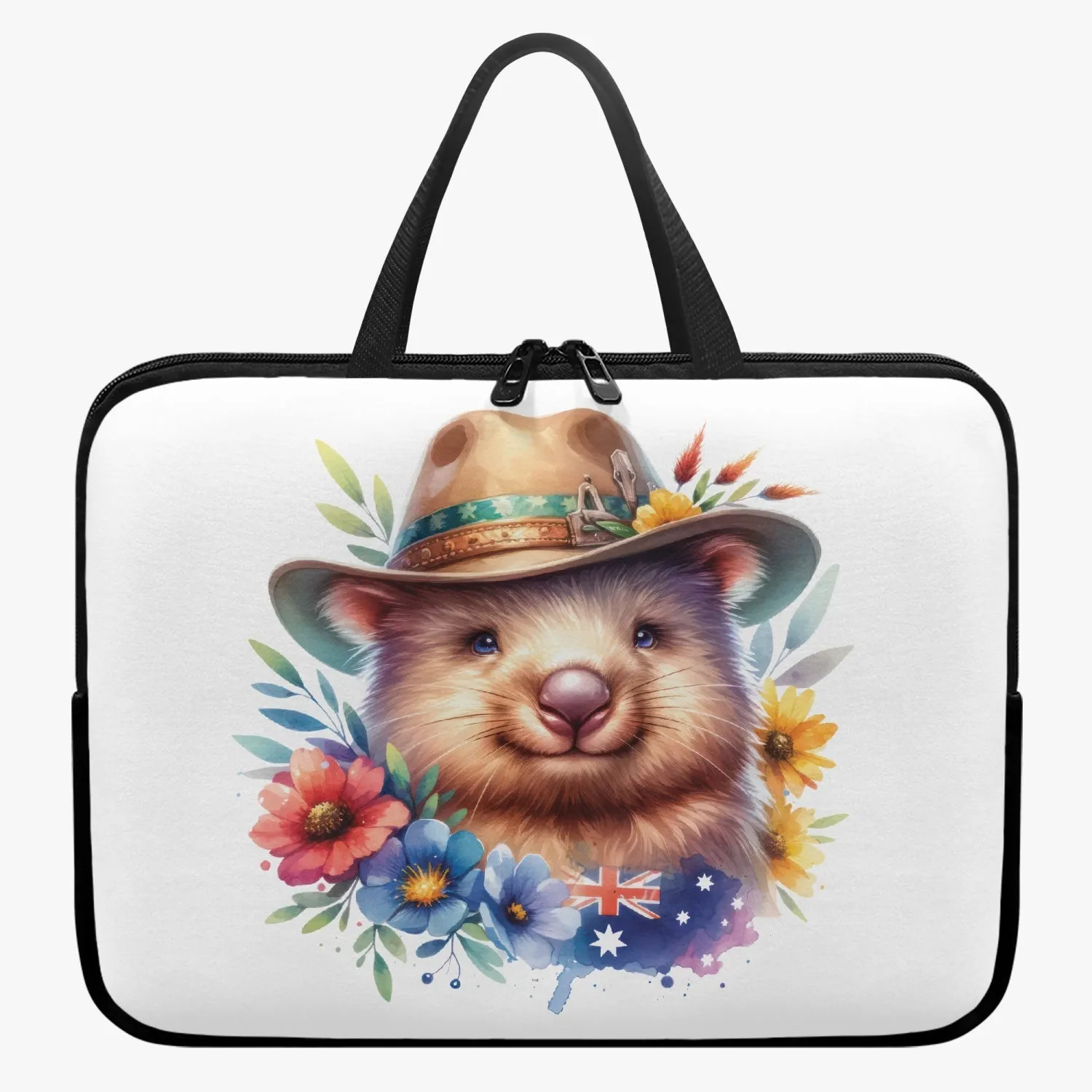 Laptop Sleeve with handles - Australian Animals - Wombat