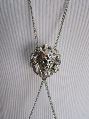 Lion Head Charm Harness Metal Body Chain