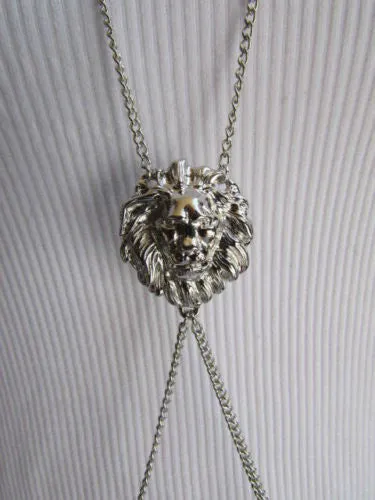 Lion Head Charm Harness Metal Body Chain