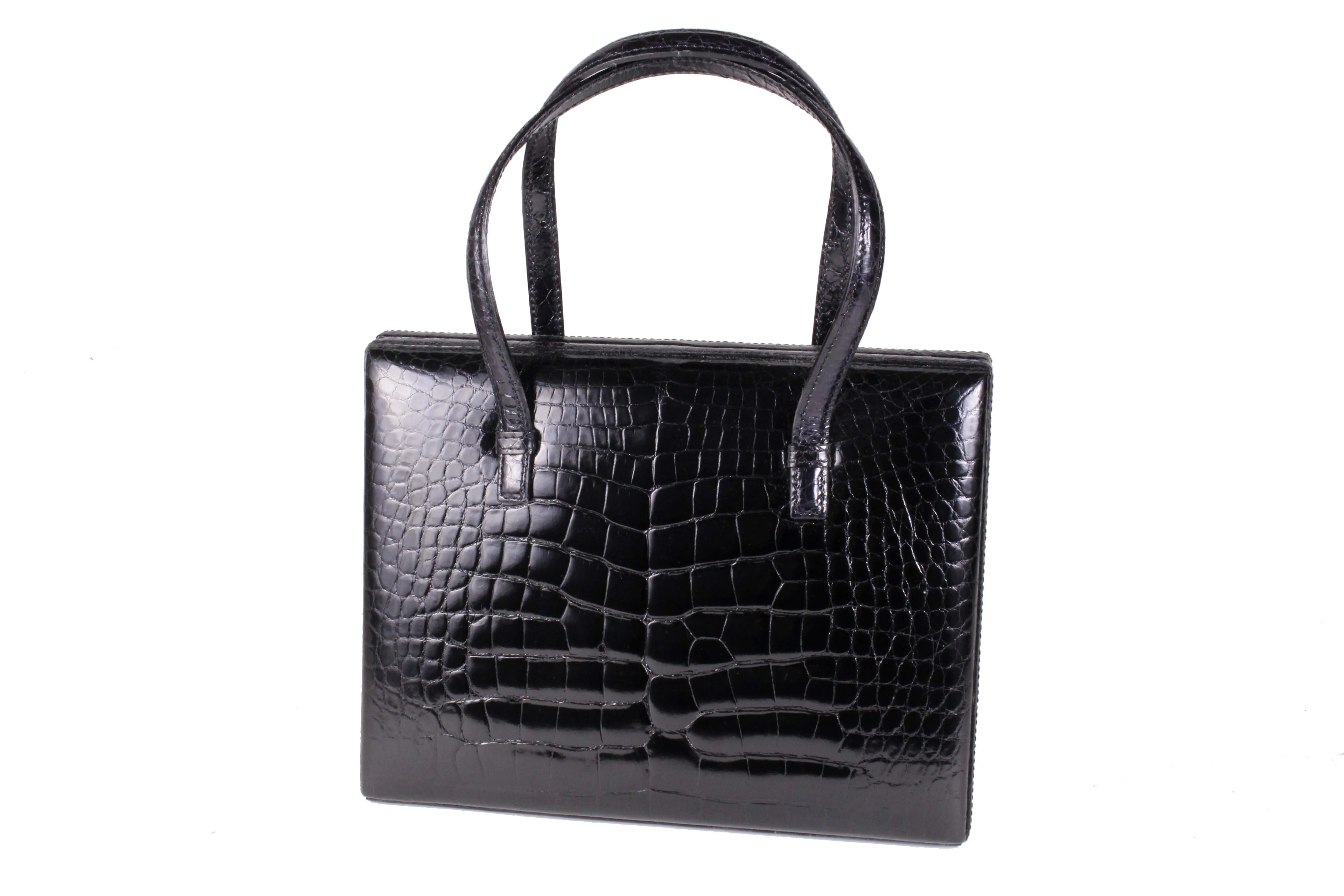 LOEWE Narciso bag black crocodile skin