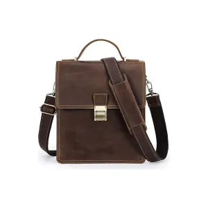 Luxury Crossbody Messenger Bag: Crazy Horse Vintage Collection