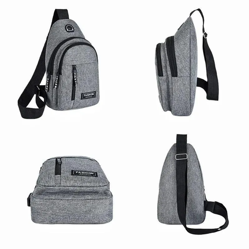 Men's Korean Style Chest Bag: Stylish Water-Resistant Messenger