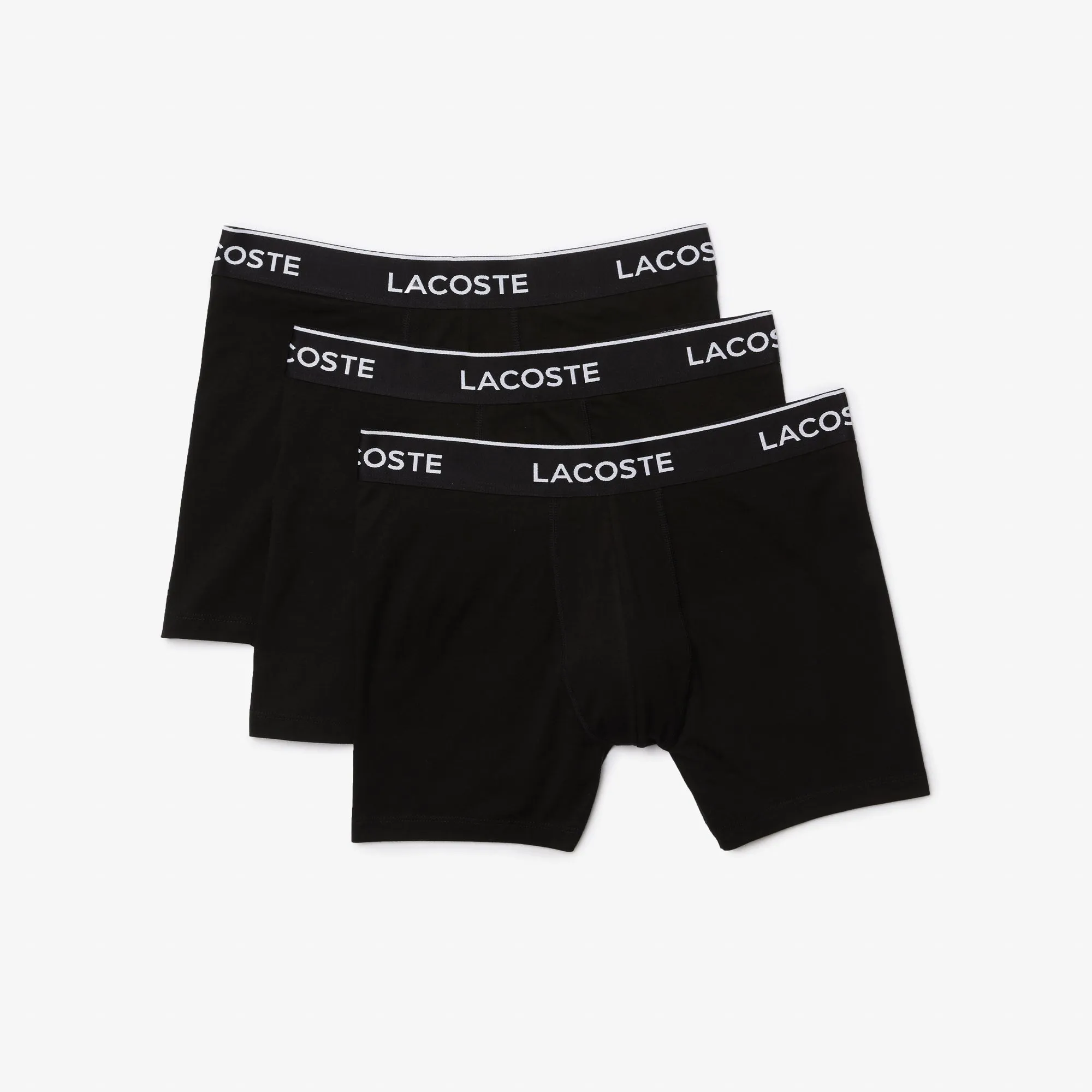 Men’s Lettered Waist Long Stretch Cotton Boxer Brief 3-Pack