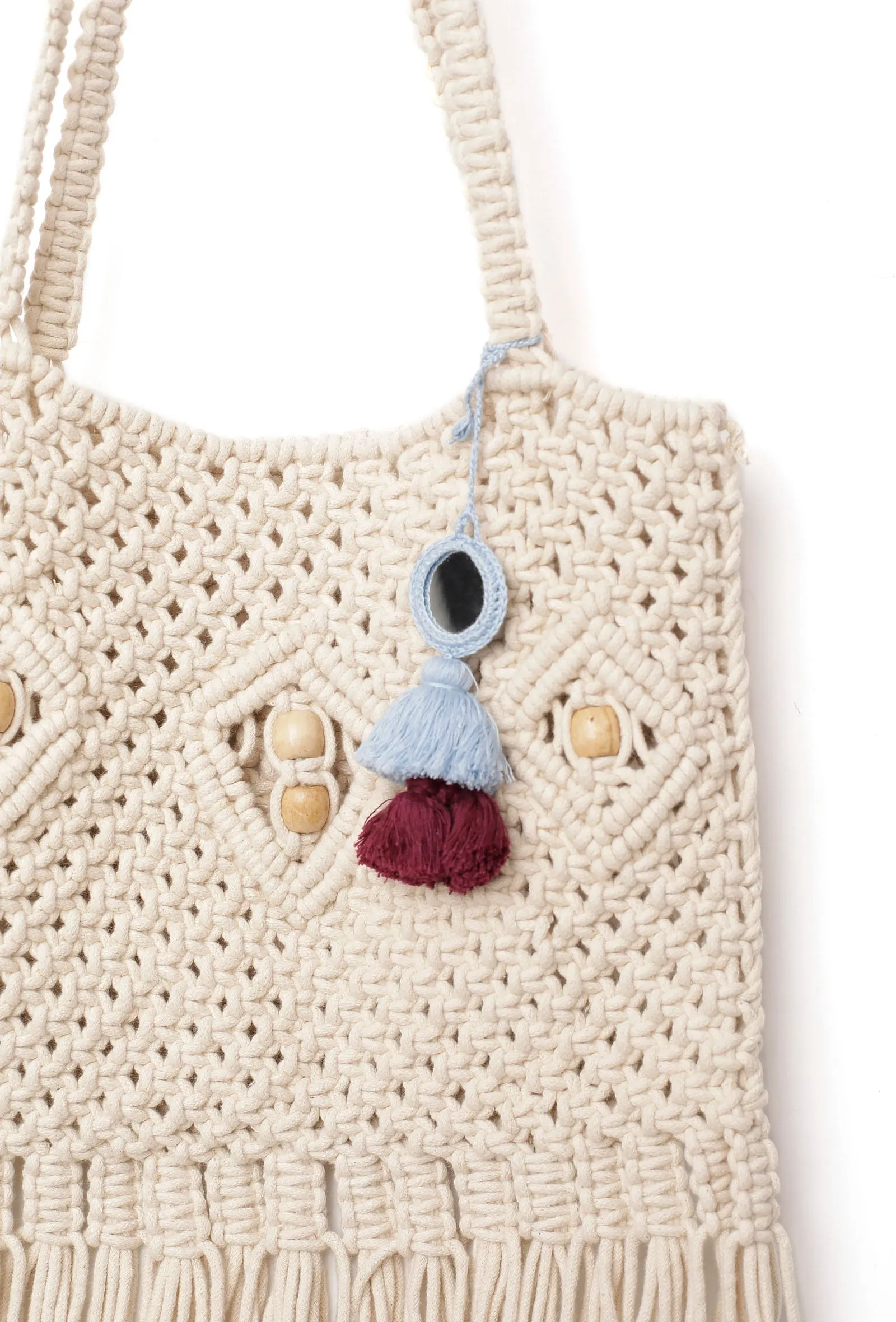 Mintcream Macrame Classic Tote Bag