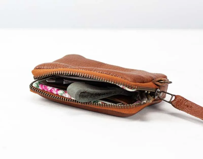 Myrto wallet - Brown leather