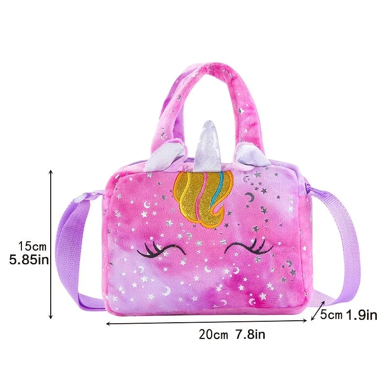 Playful Unicorn Embroidered Crossbody Bag for Girls - Lightweight, Fade-Resistant with Secure Zip Pocket