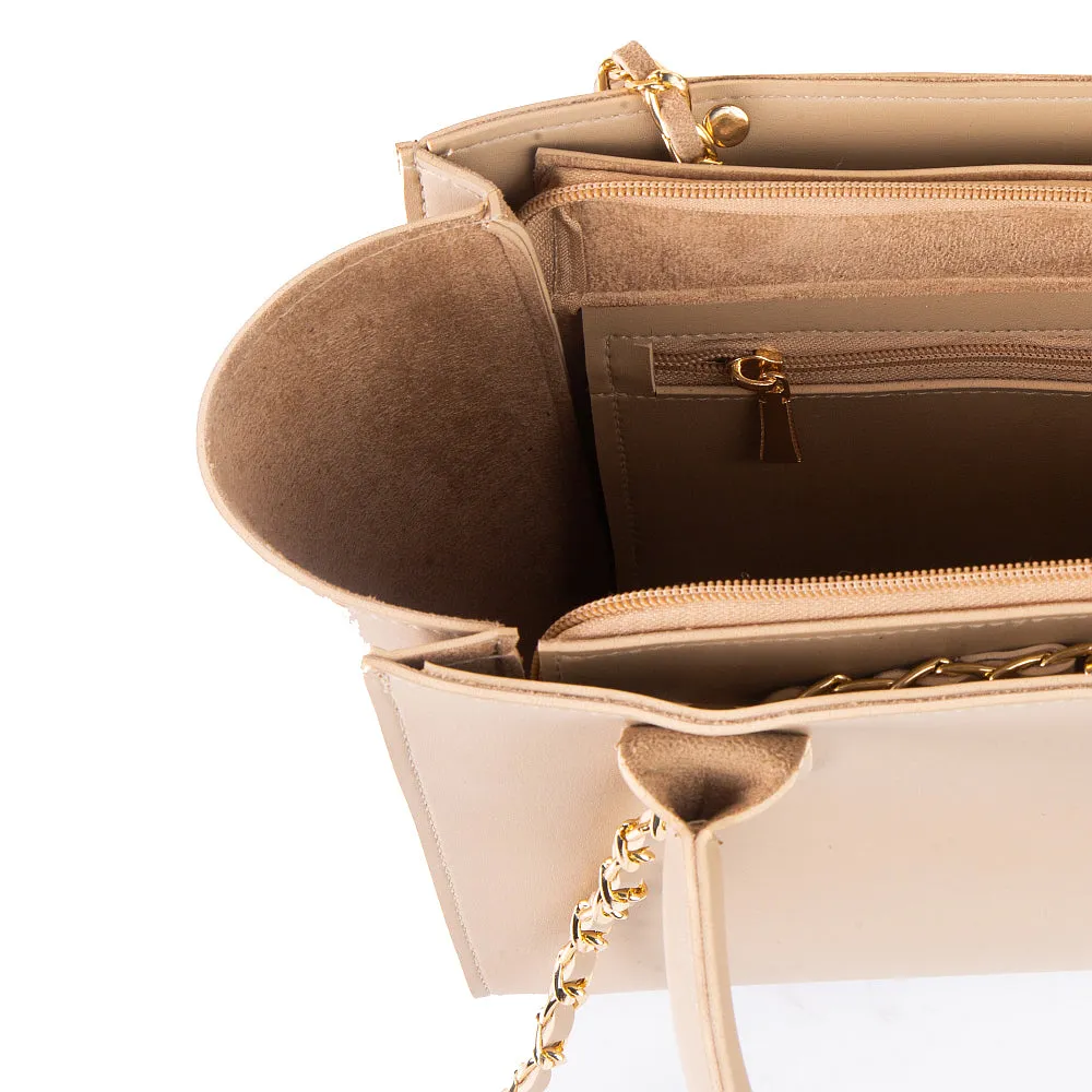 Plush Beige Handbag