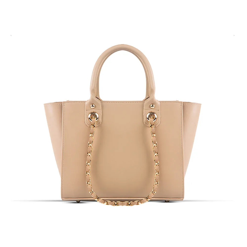 Plush Beige Handbag