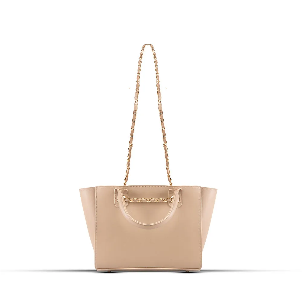 Plush Beige Handbag