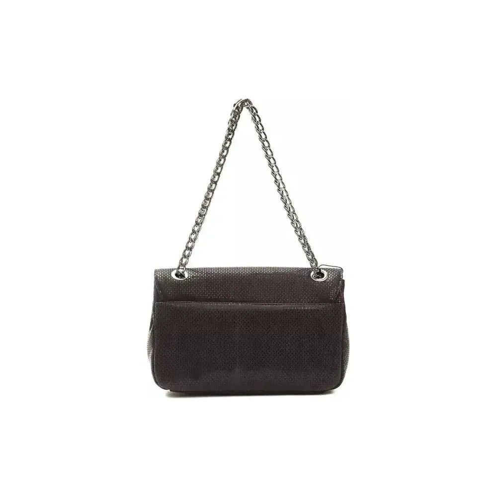 Pompei Donatella Black Leather Women Crossbody Bag