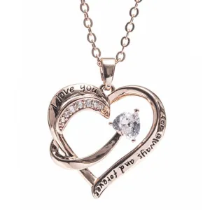 ROSE GOLD HEART WITH ARROW DIAMOND PENDANT