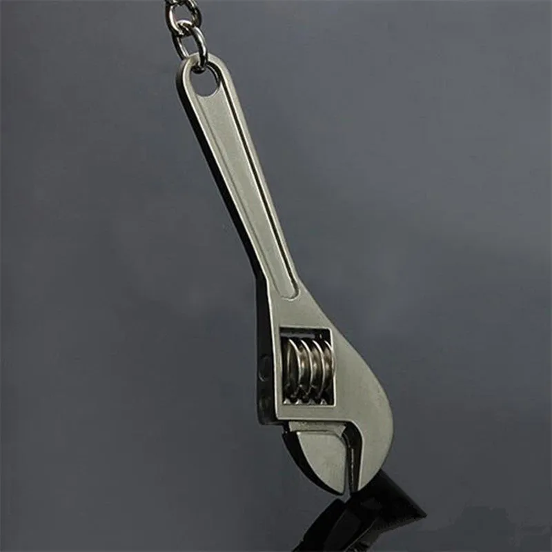 Silver Plated Changeable Spanner Keychain Fashion Wrench Key Chain Creative Keyfob Tools