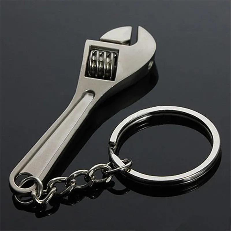 Silver Plated Changeable Spanner Keychain Fashion Wrench Key Chain Creative Keyfob Tools