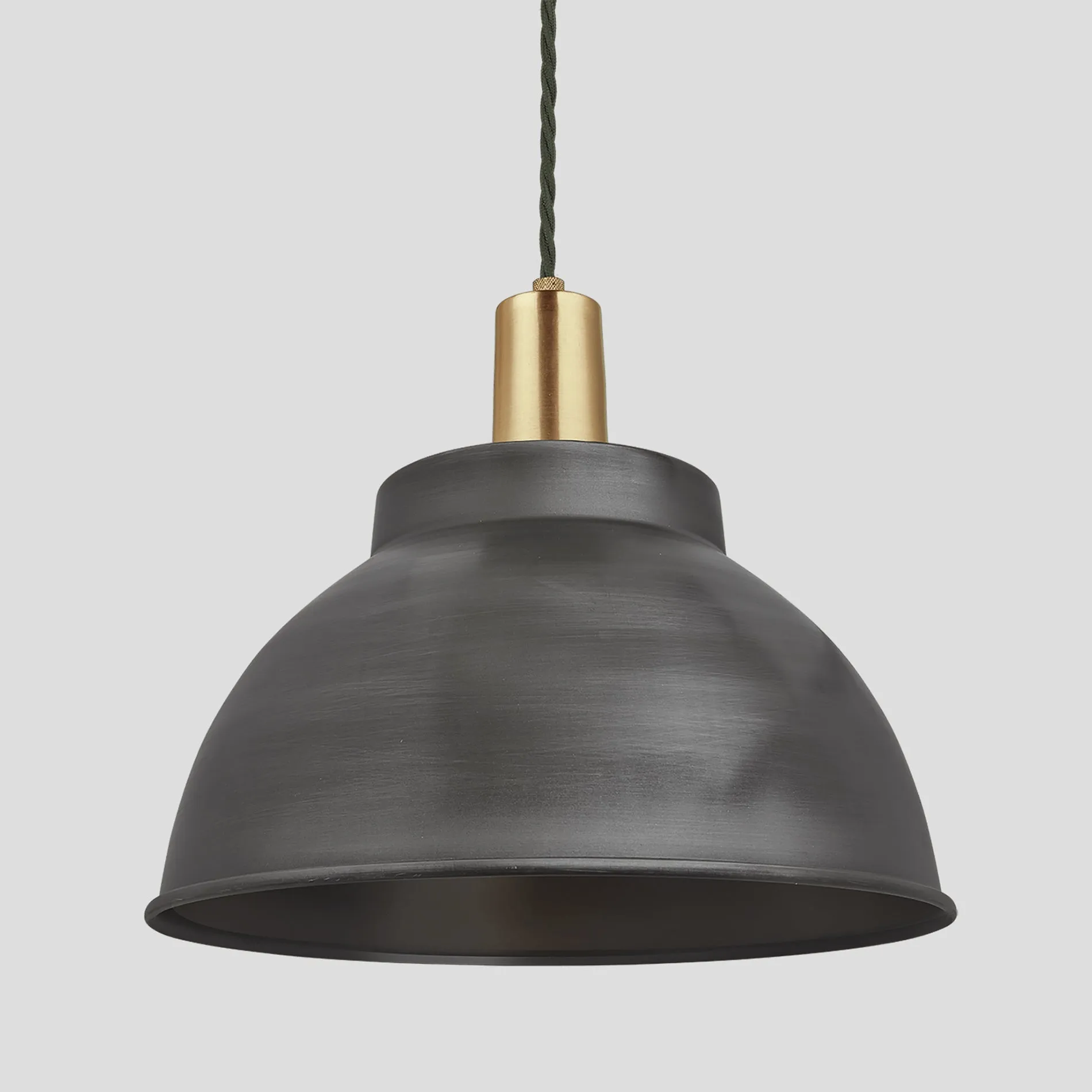 Sleek Dome Pendant - 13 Inch - Pewter